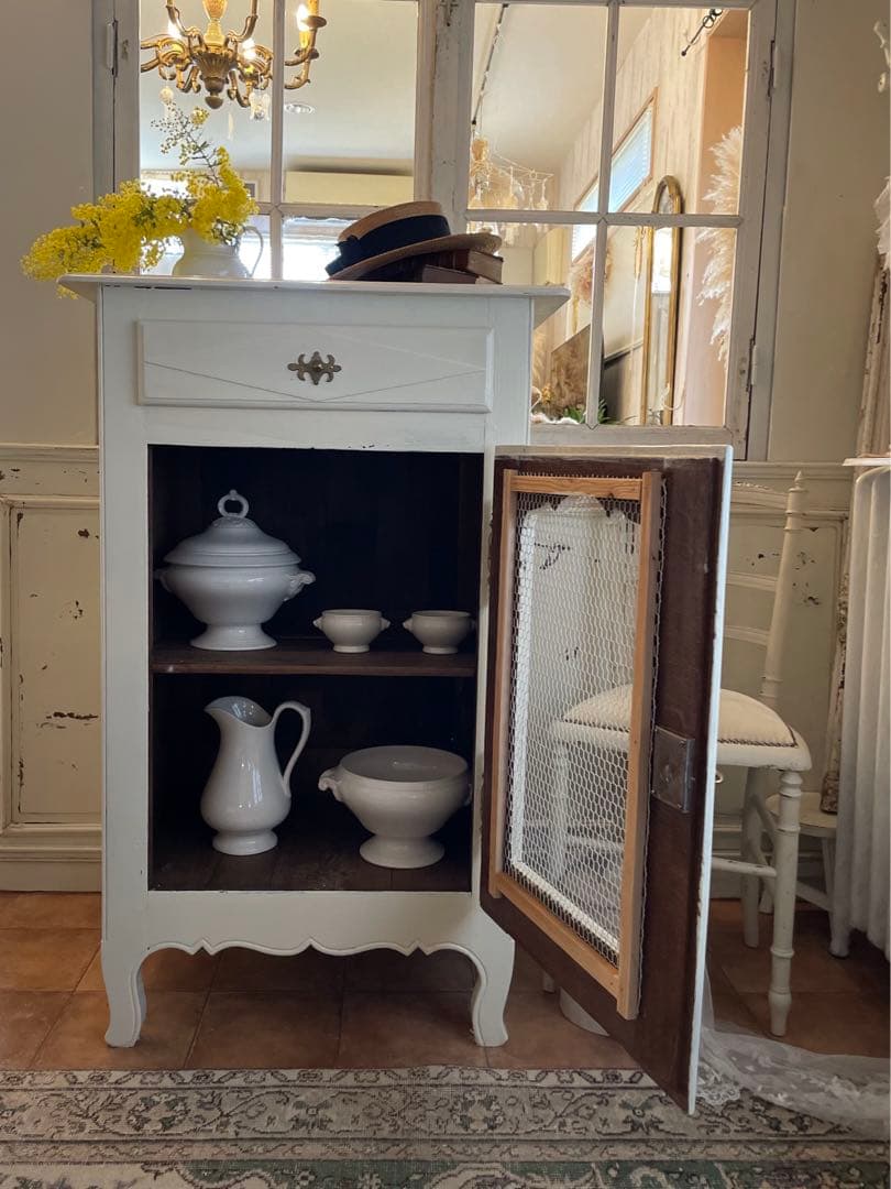 19世紀フランスアラビア文茶釉台付鉢アンティーク花台