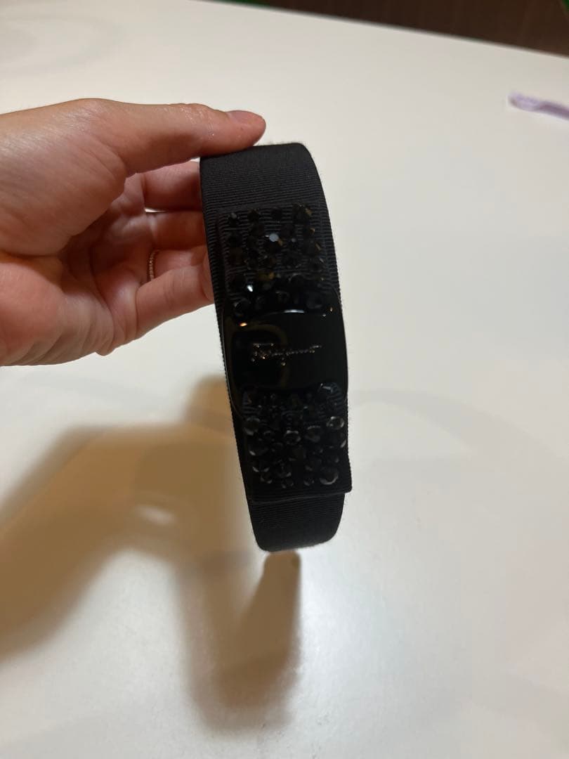 ブラックラインストーンヘアバンドセット