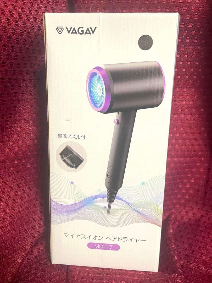 VAGAV マイナスイオン ヘアドライヤー MD-17 ドライヤー 静か