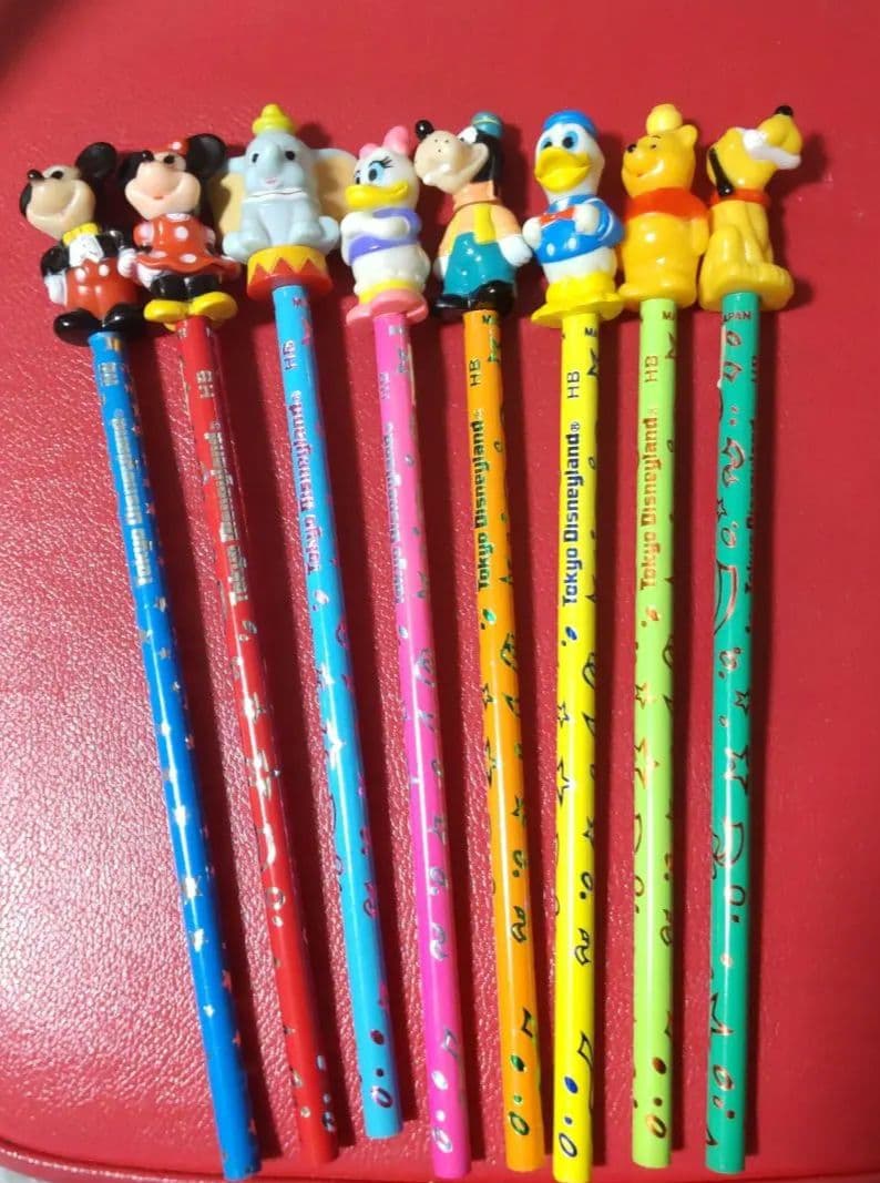 ディズニーランド キャラクター付き鉛筆 8本セット レトロ - メルカリ