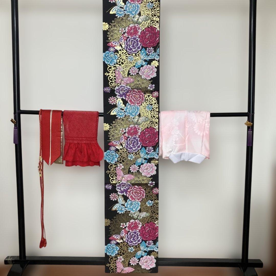 桜の花模様振袖6点セット 金駒刺繍 トールサイズ ガード加工 美品
