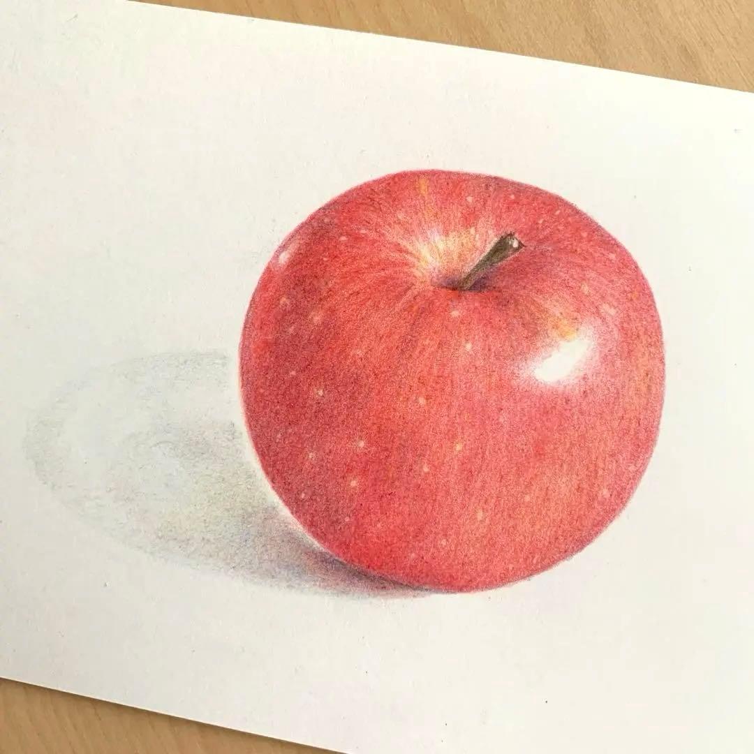 色鉛筆画 手描き原画 りんご - メルカリ