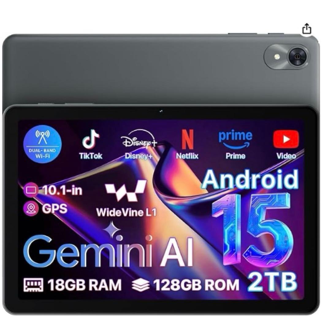 Android15 Gemini AI タブレット 10インチ Wi-Fiモデル