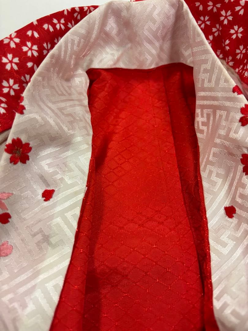 七五三　3歳女の子　着物・袴セット　ひさかたろまん　手鞠　アイボリー　八重桜