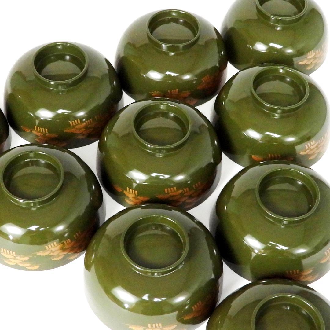 橘屋浅野友七』造 富士形 蒔絵 吸物椀 10客揃 共箱◇