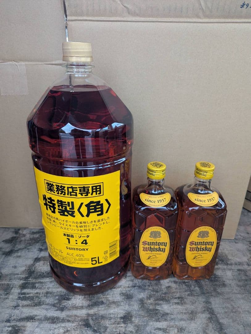 サントリー 角 5L 1本　＋　角瓶 700ml 2本　セット売り サントリーウイスキー 角瓶 特製 角 業務用 5L PET : 酒の抱井良造商店