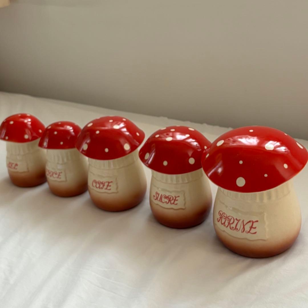 フランスアンティーク きのこのキャニスター 5客セット