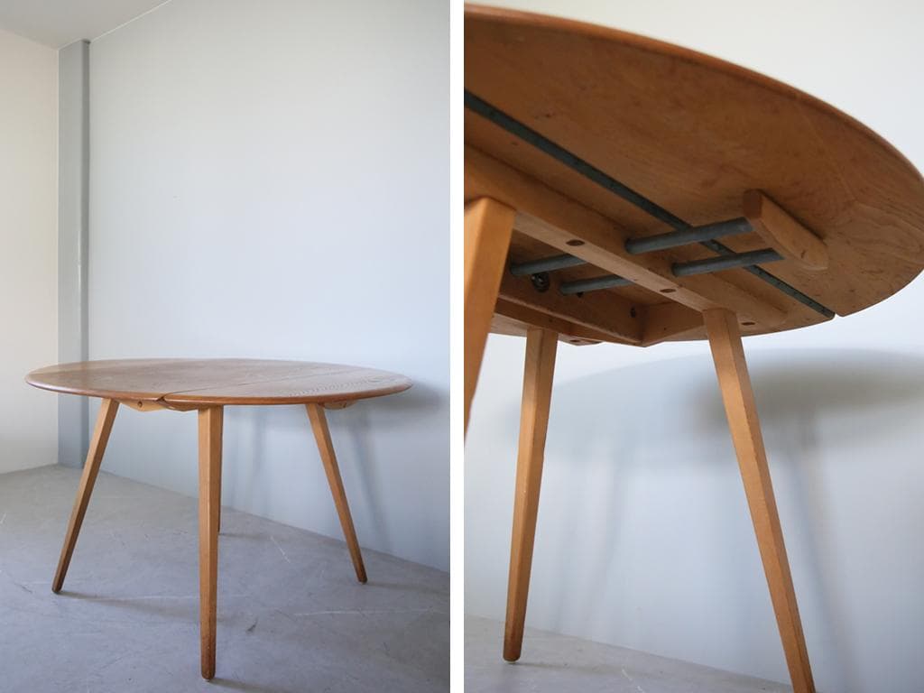 英国アンティークアーコールドロップリーフテーブル/ダイニング机(84-312)