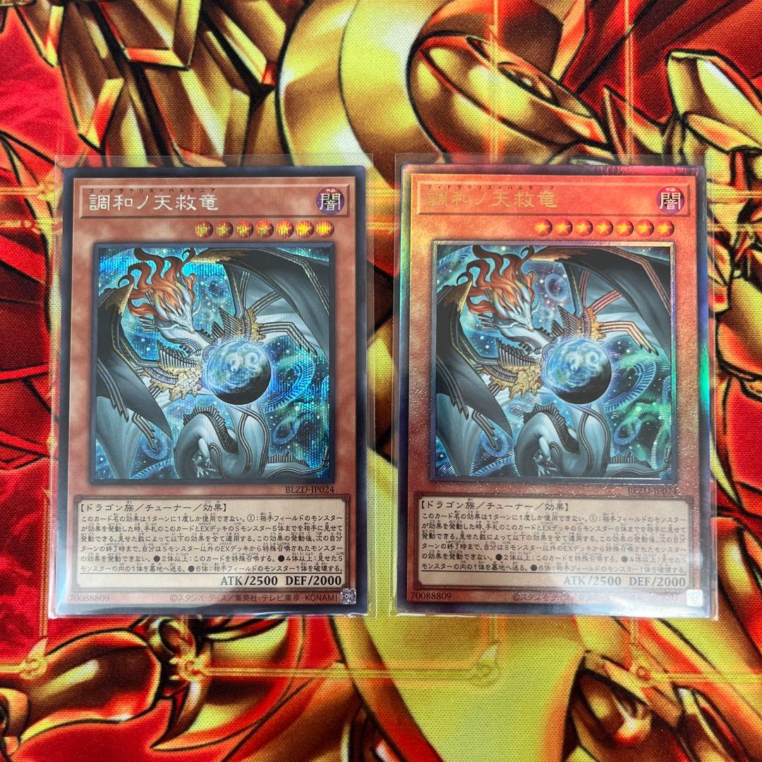 遊戯王 調和ノ天救竜 ハルモニア シークレット レリーフ 2枚 - メルカリ