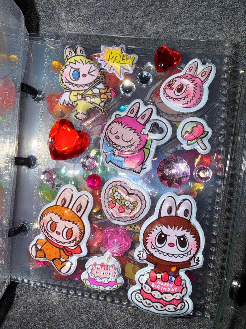 ラブブ・和柄ボンボンドロップシール帳完成品❤︎