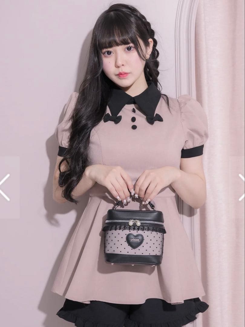 pium ハートドットチュールバニティ ブラック×ピンク 新品未開封 ぴうむ