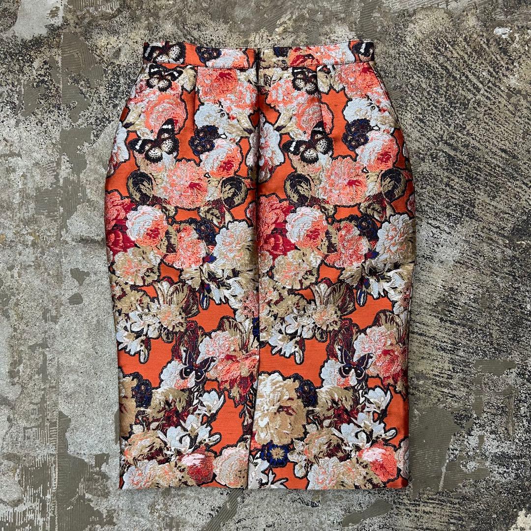 2015aw GIVENCHY フローラル柄 ジャガード タイトスカート