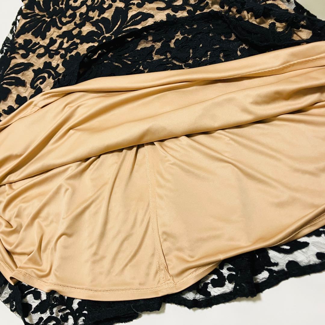 美品♡ タダシショージ レースワンピース ドレス 花柄 刺繍 ブラック　ベージュ