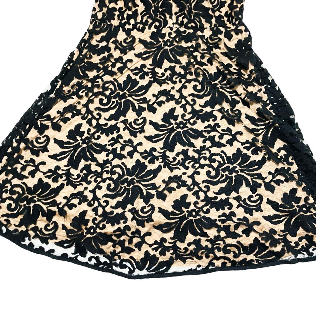 美品♡ タダシショージ レースワンピース ドレス 花柄 刺繍 ブラック　ベージュ