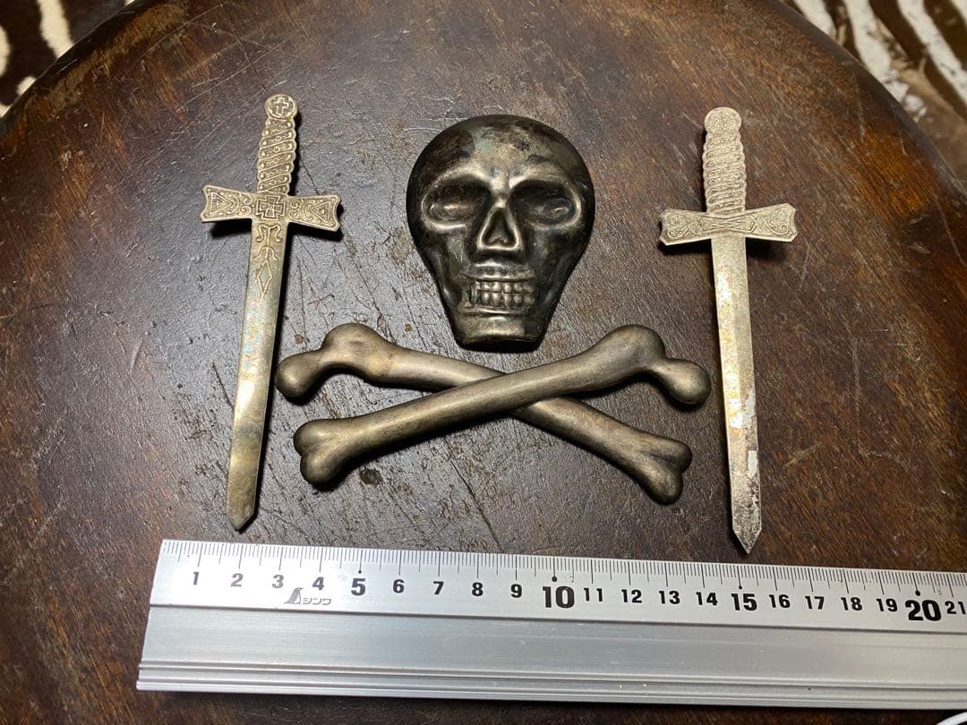 1800年後半フリーメイソン テンプラー スカル装飾 エプロン バイカー