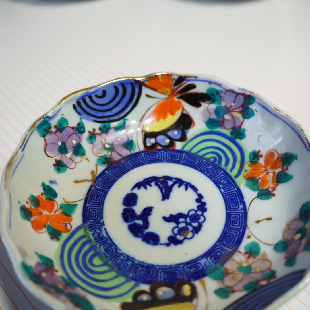 古伊万里 江戸末期～明治 錦手 金彩色絵 膾皿 なます皿 19