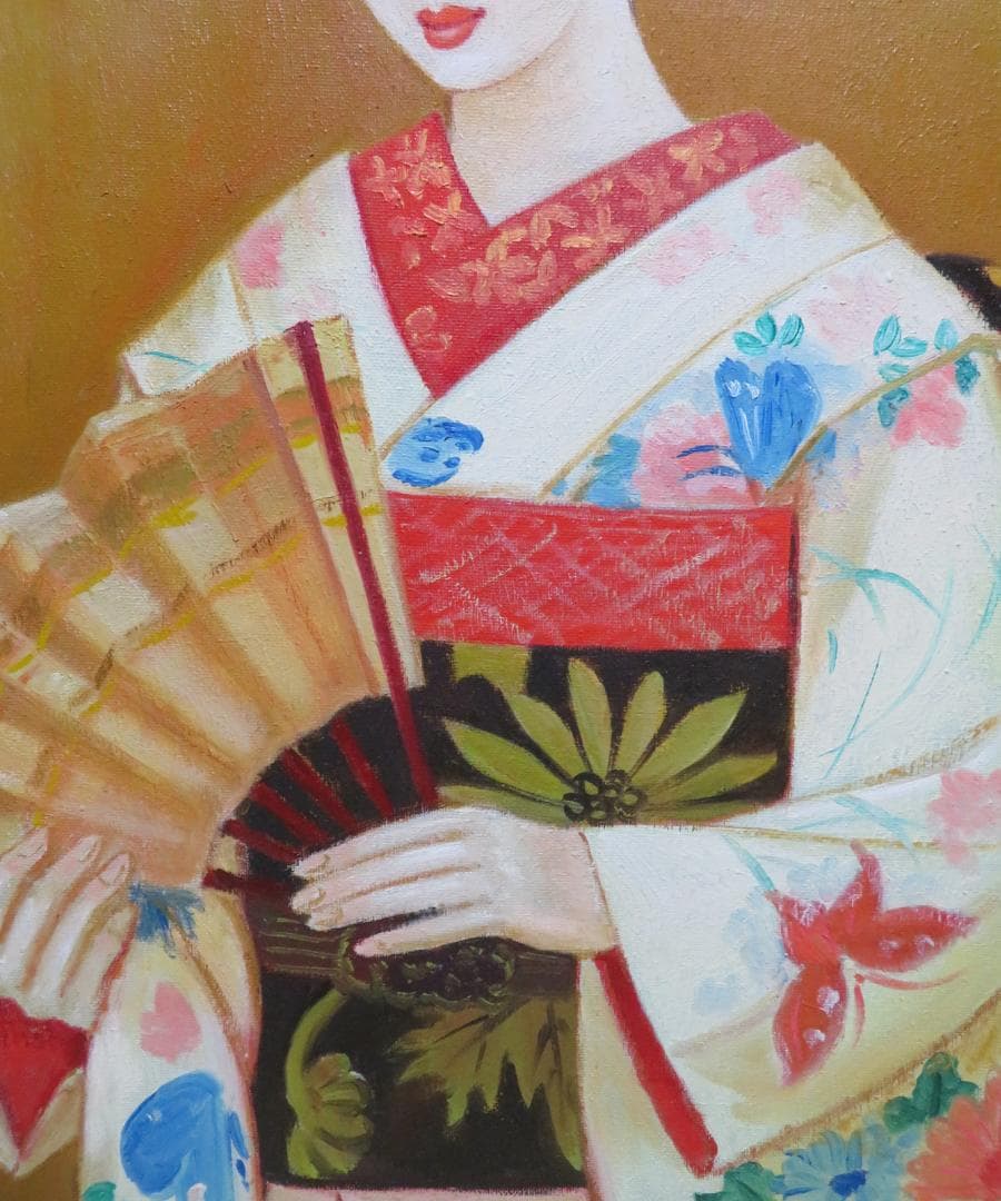 ◆　永井はる 「舞妓」 油彩　F１０号　東美会賞受賞　◆