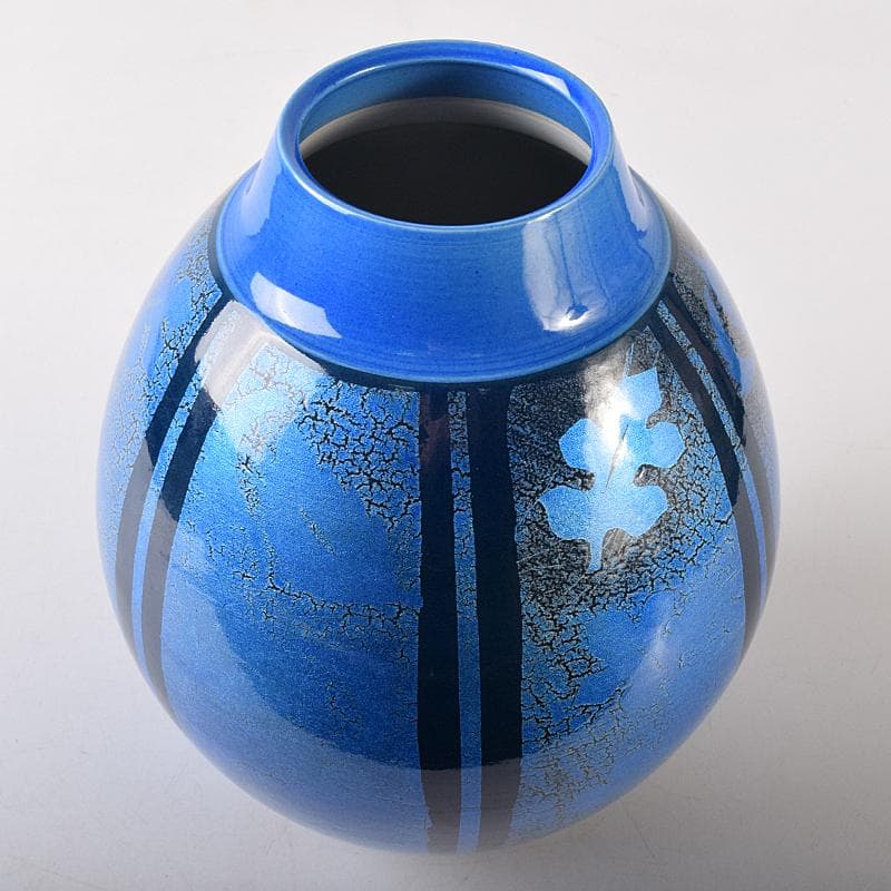 九谷焼 中田一於作 藍青釉裏銀彩 花瓶 共箱 M R8735B - メルカリ