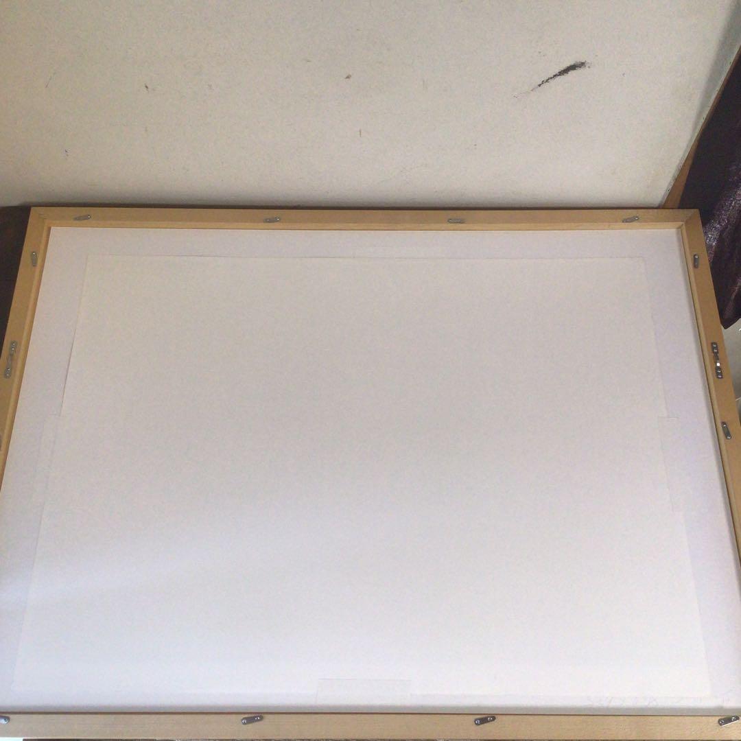 No1878額装　井上公三　シルクスクリーン「白い百合」紙箱付　美術品　送料無料