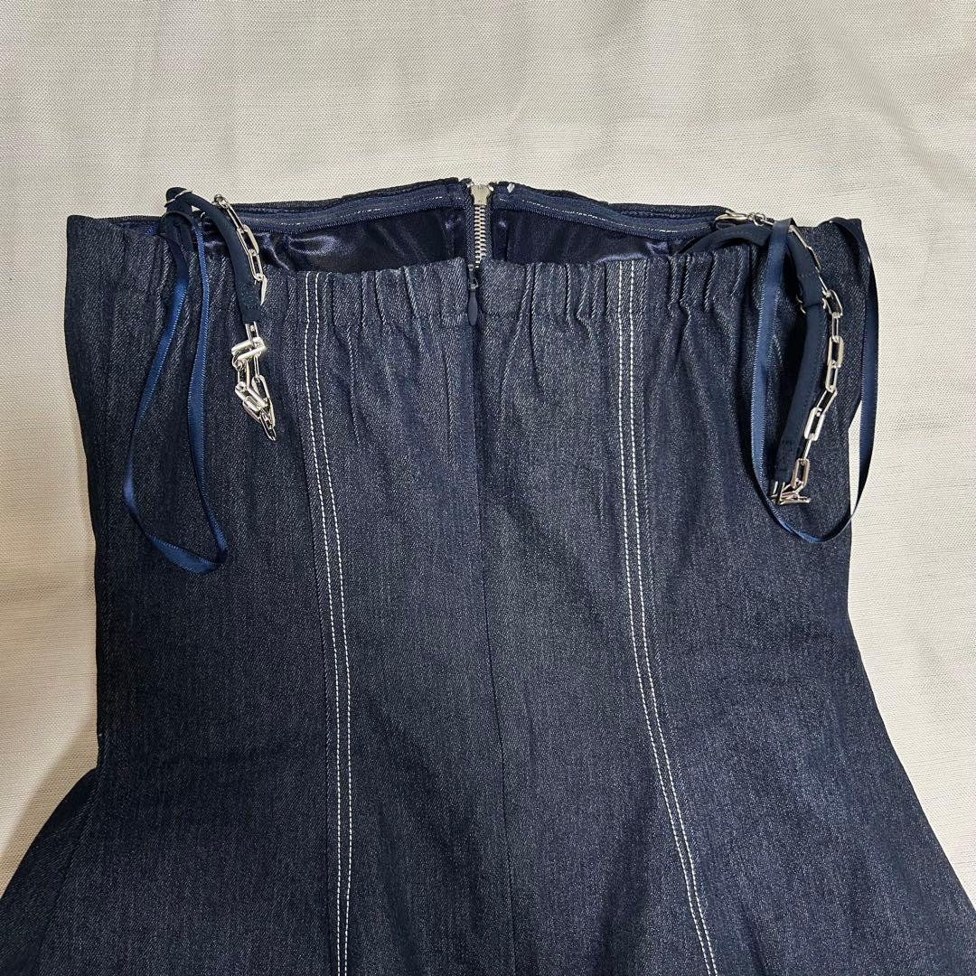 Micha 　　　デニムナイトドレス ジッパー付き フレア