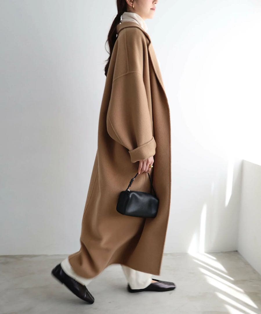 evernavyエバーネイビー リバーロングコクーンコートMTサイズ✳︎キャメル