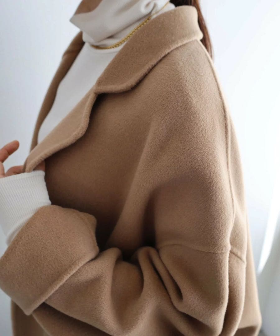 evernavyエバーネイビー リバーロングコクーンコートMTサイズ✳︎キャメル