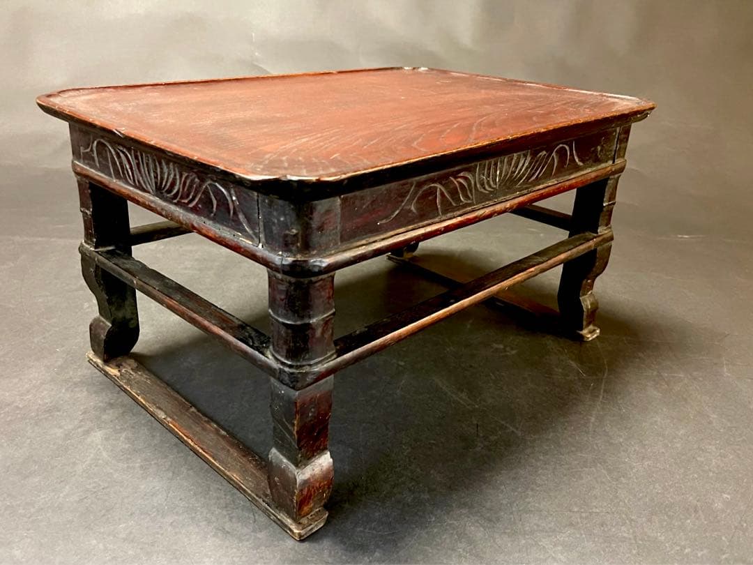 母」李朝机 海州盤 ソバン 花膳 李朝家具 （718卓①）