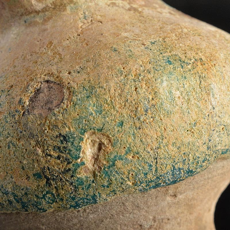 ペルシャ古陶器　緑釉銀化小壷　C　R5928