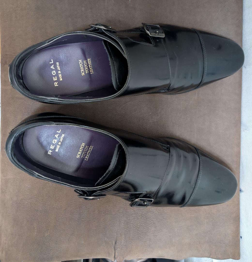 リーガルREGAL ダブルモンク ガラスレザー