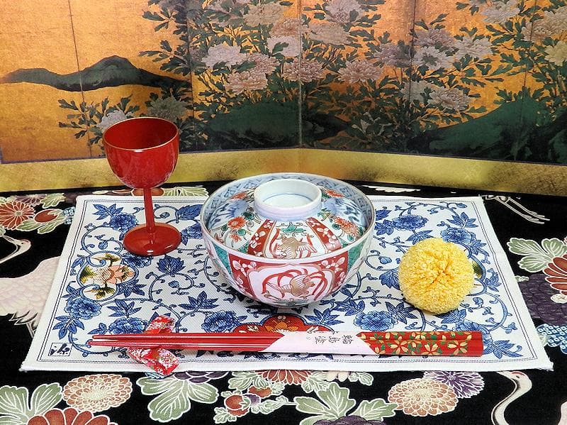 古伊万里 色絵 桐に鳳凰 丸紋に菊の図 蓋茶碗 4客 D200AS-fbut - メルカリ