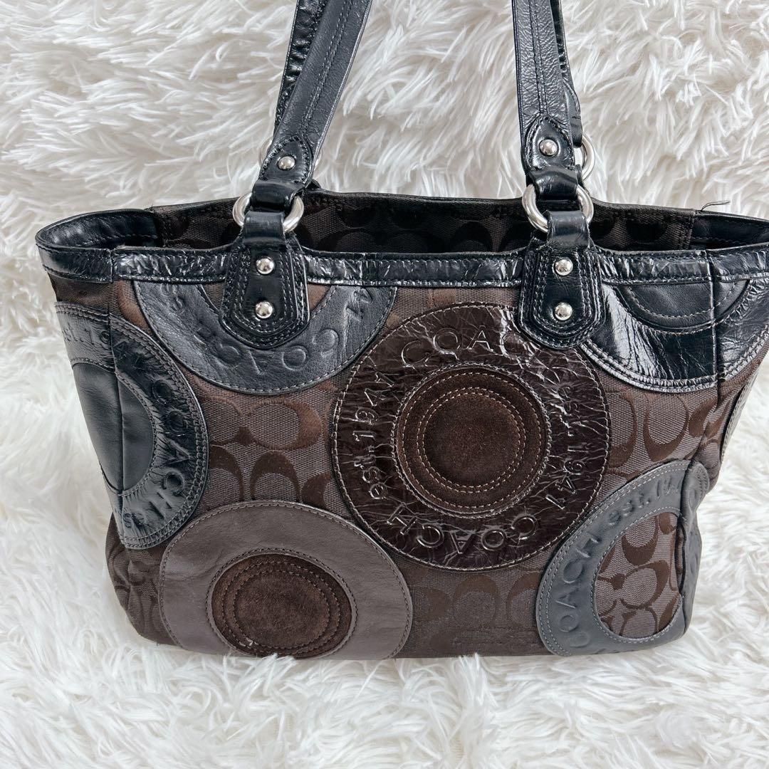 ✨イチイ✨COACH コーチ ハンドバッグ シグネチャー パッチワーク