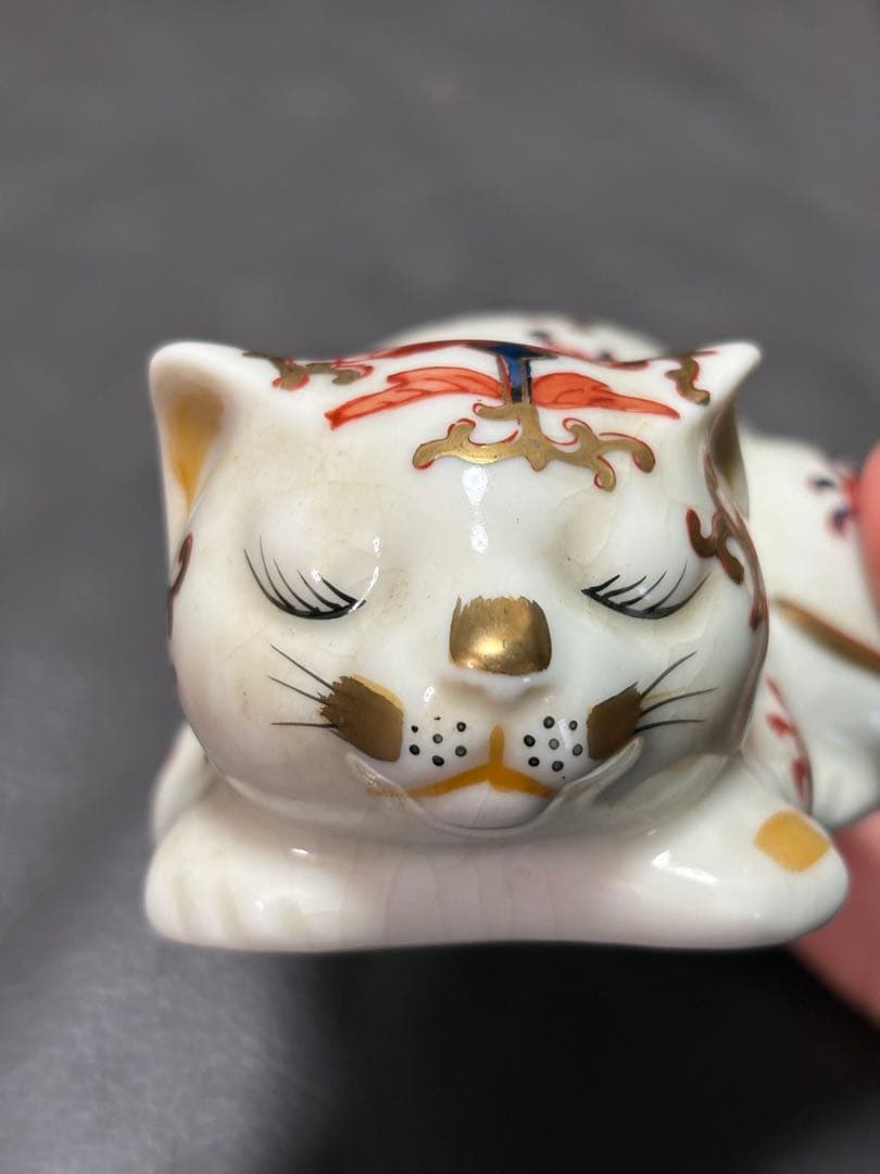 眠り猫 置物 レトロ - メルカリ