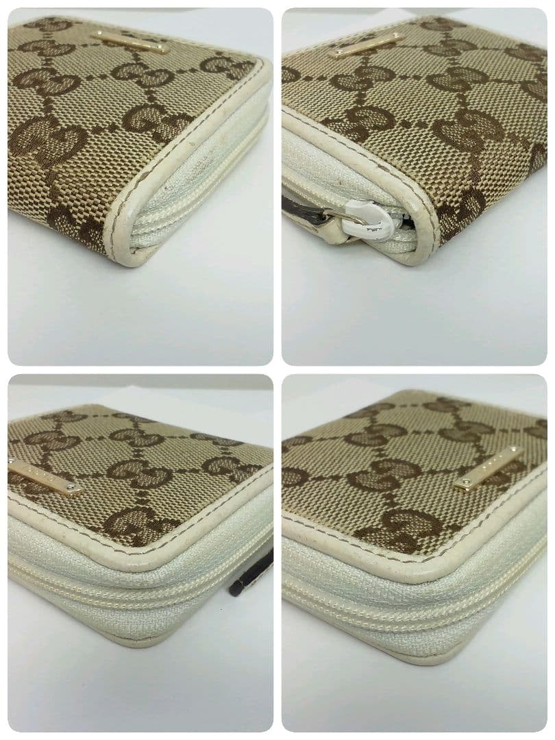 GUCCI　グッチ　GGキャンバス キャメルホワイト　ケース　小銭入れ