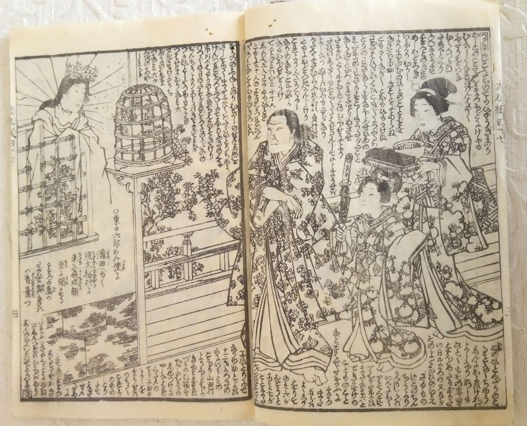 草双紙(合巻)版画本八犬傳犬草紙47編上下2冊売り