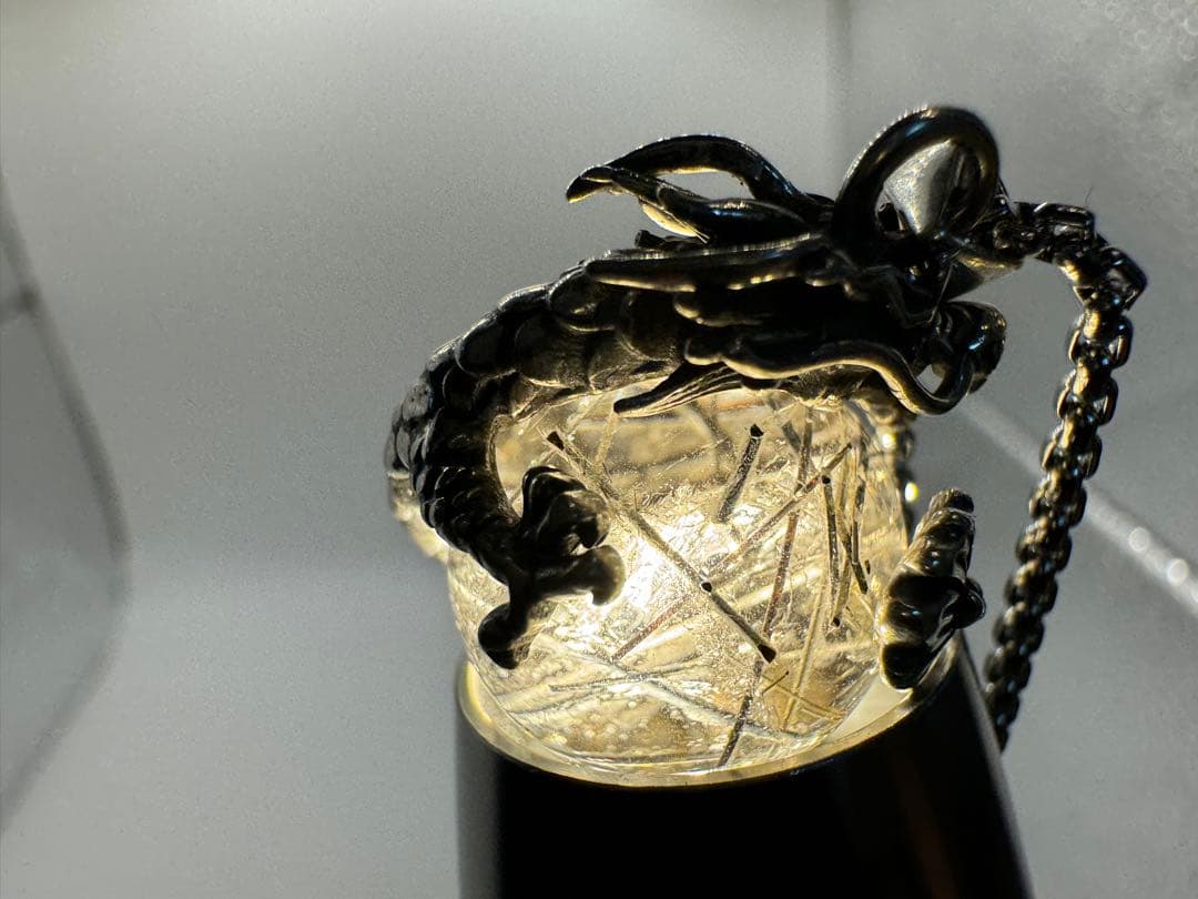 怪蟲伝闘さん専用】ブラックルチル ペンダントトップ 虹あり S925