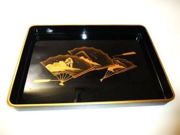 広蓋 金蒔絵 扇面 末広 本漆器 天然木