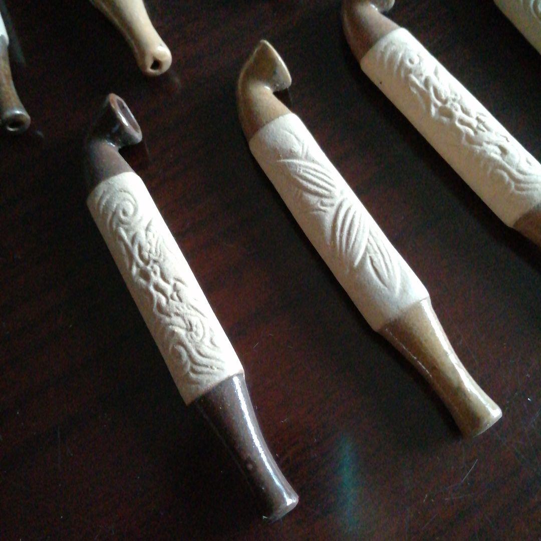 美濃焼 陶器製煙管 20本 10cm 昭和初期