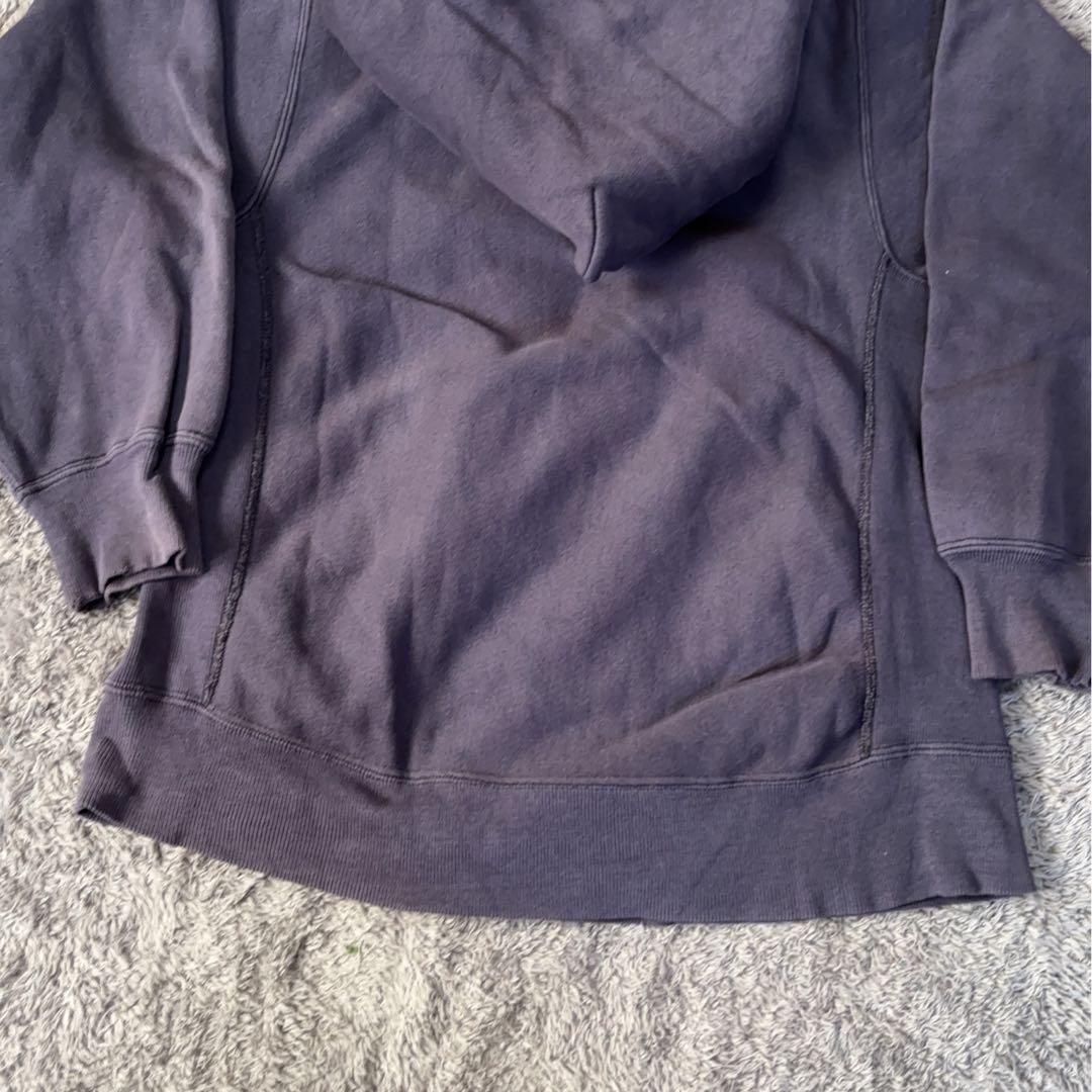 【70s80s】USA製 sand Knit （L）フーディ 茄子紺 フェード