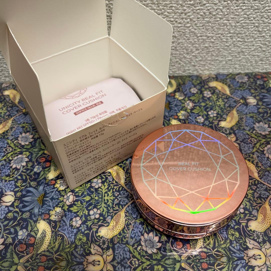 ユニシティ リアルフィットカバークッション　02 ナチュラルベージュ　ファンデ