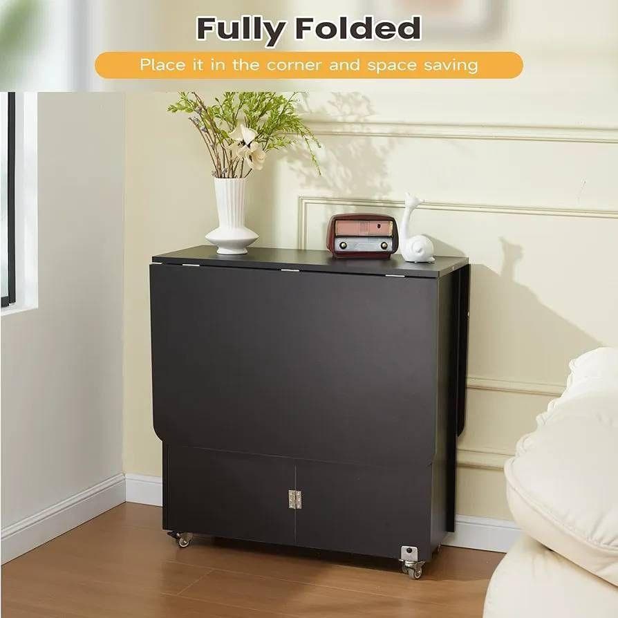 特価❕ホテルライク❕折りたたみ可能❕収納付✨️ダイニング テーブル 黒