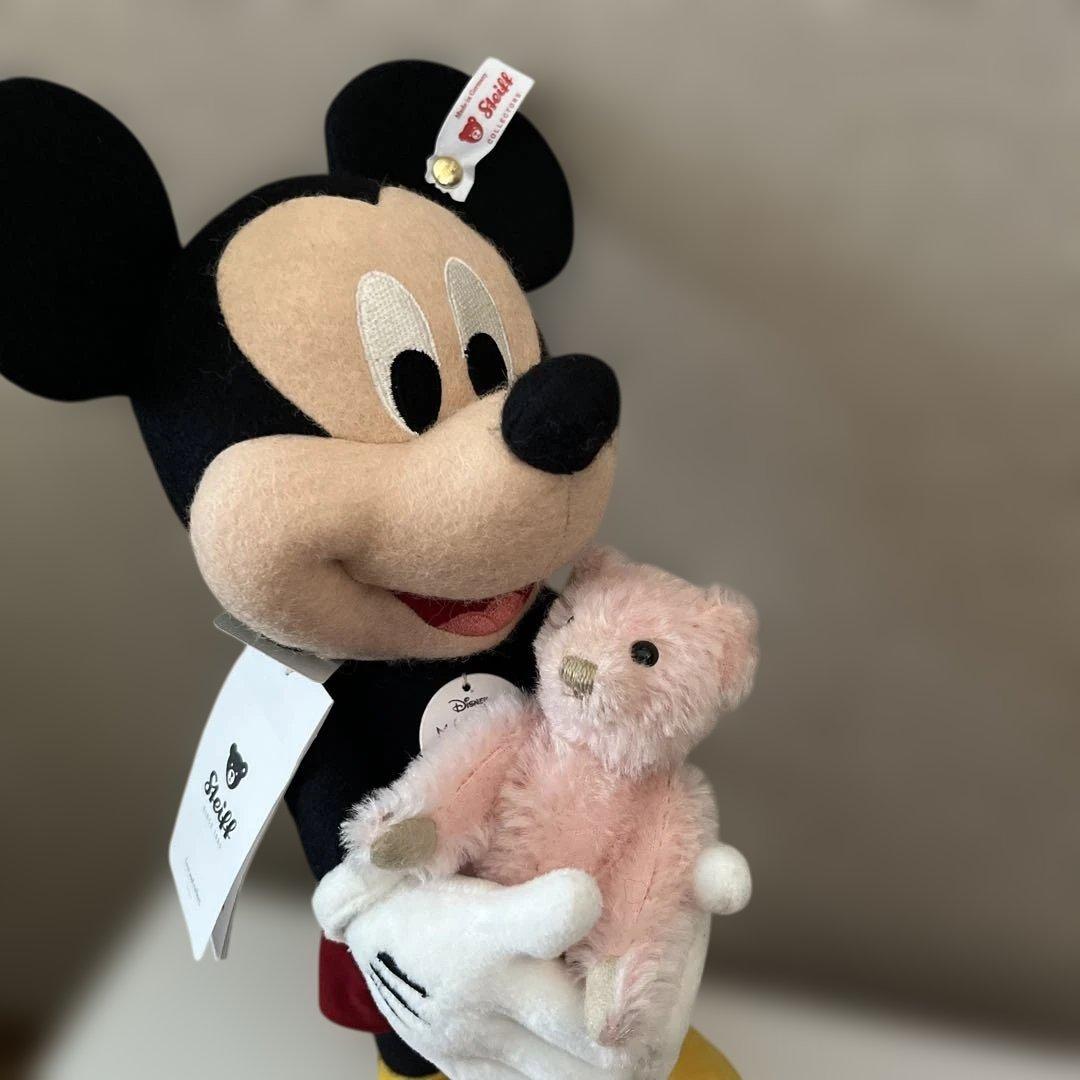 新品　シュタイフ　ディズニー　ミッキーマウス　ミッキーマウスとテディベア　桜