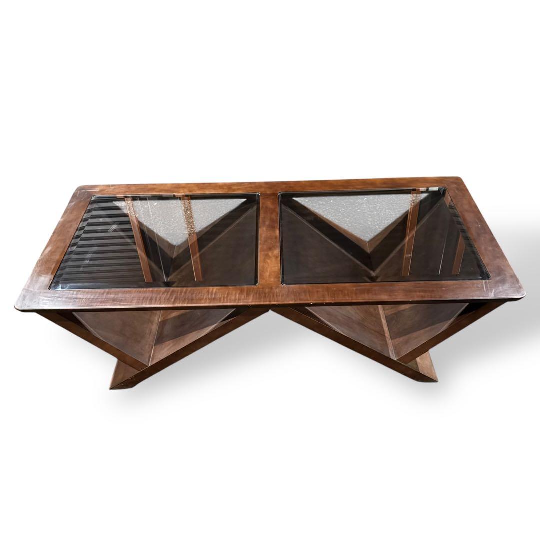 マルニ 木工 ガラス天板 ローテーブル｜モダンデザイン 長方形