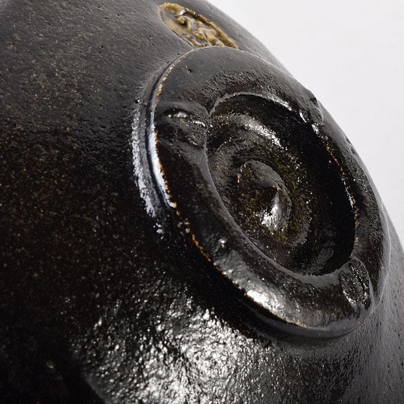 茶道具 楽焼 佐々木松楽造 黒楽茶碗 共布共箱 C R8686 - メルカリ