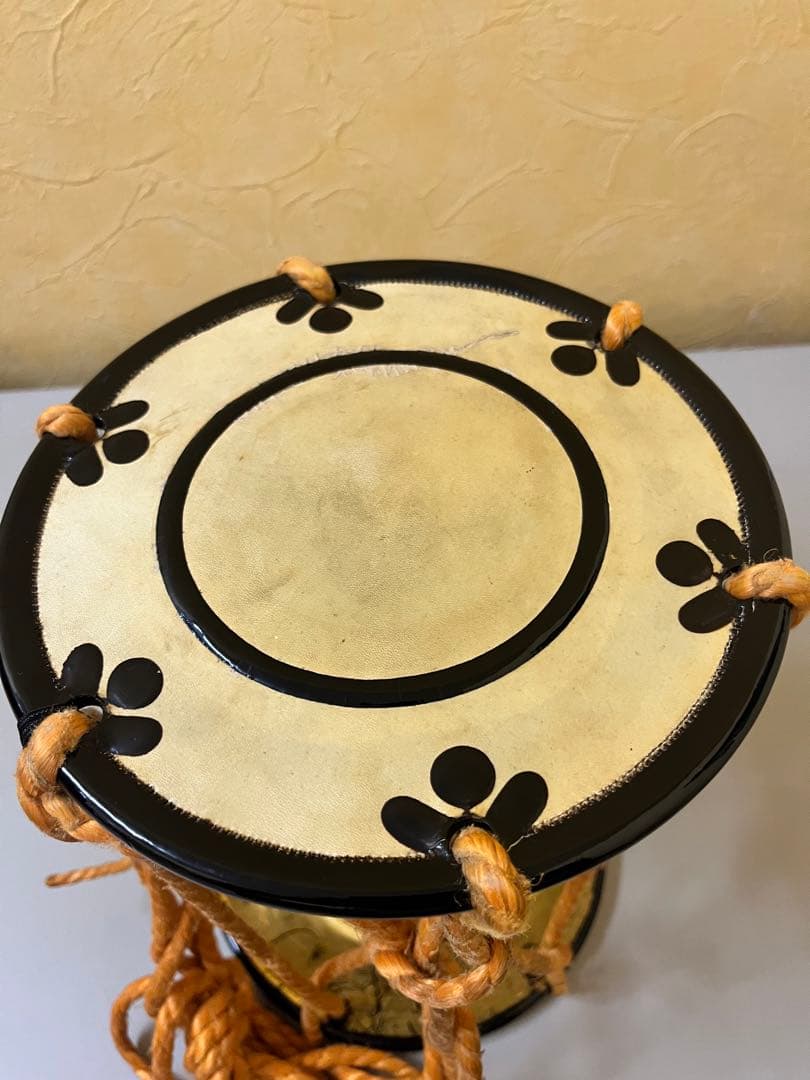 蒔絵締太鼓 漆塗り 和楽器 装飾用 インテリア 和風 小鼓 置物 漆塗り 金