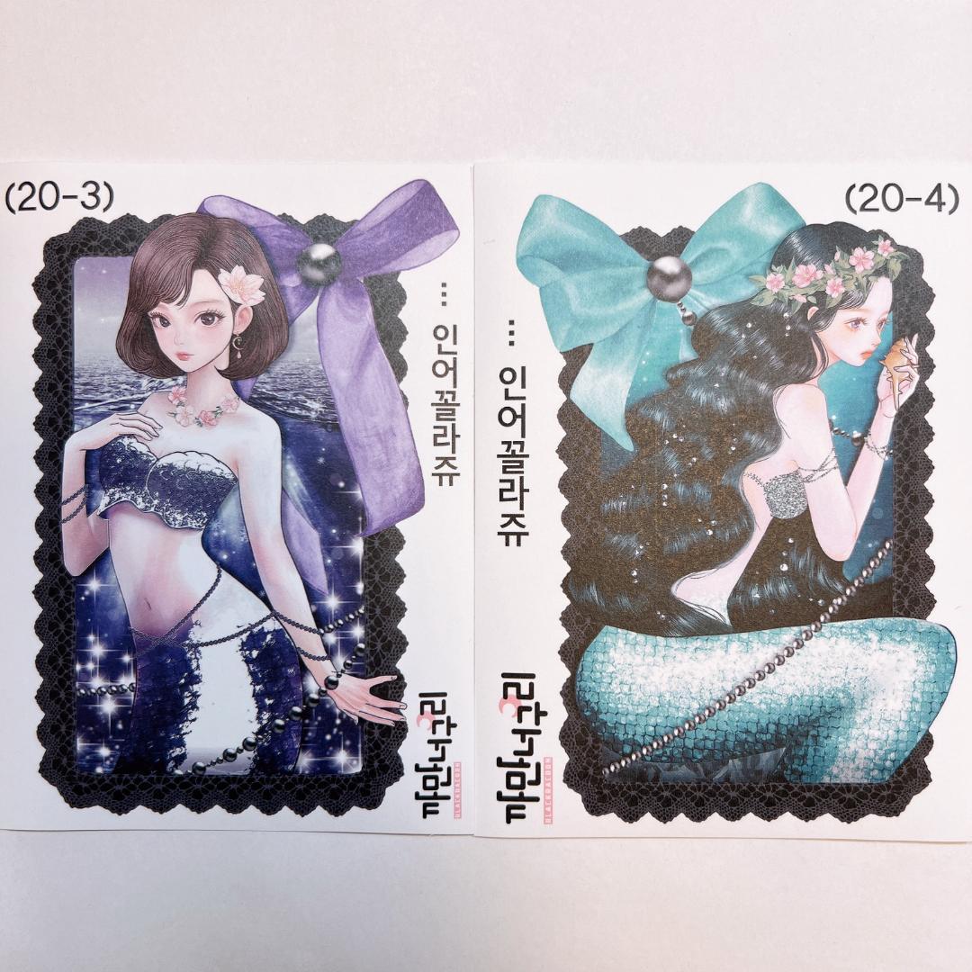 J151①.人物ステッカー 韓国作家 黒いたぬき バラ売り〇 新作 J50.人物