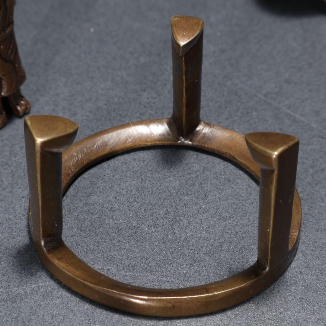 茶道具】七種蓋置 唐銅 和雲 共箱 R1625N3