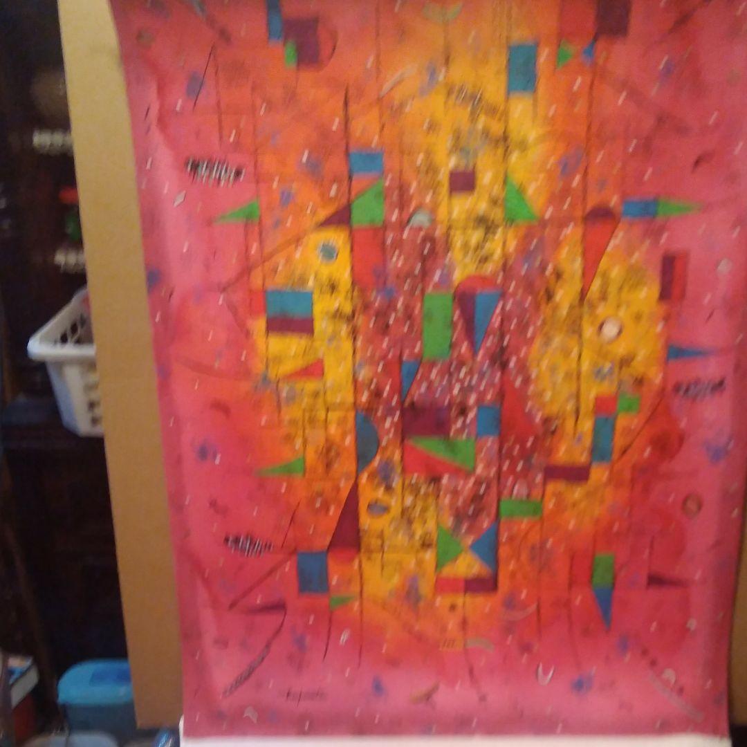 水彩画「ワークス 　L －6」若松愛子、リト大判 抽象画 絵画 現代アート 水彩画 若松愛子 works L-6 インテリア