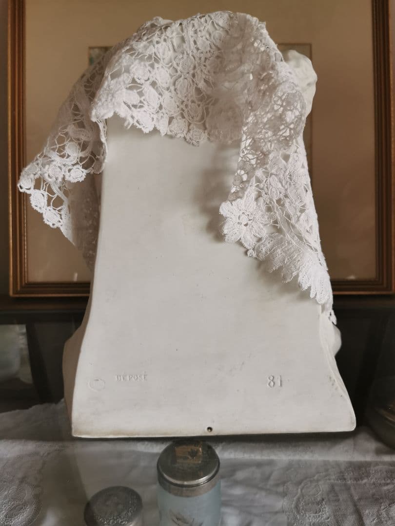 アンティークフランス 大型ビスク彫像塑像 少年の祈り作家刻印入