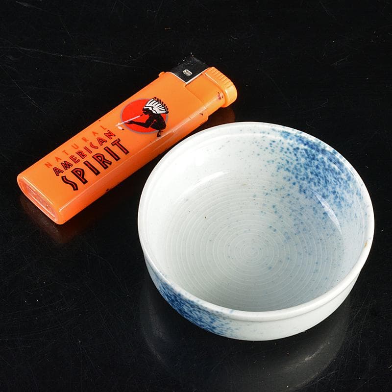 和食器 染付 吹墨文小皿 十二客 書付箱 V R7437