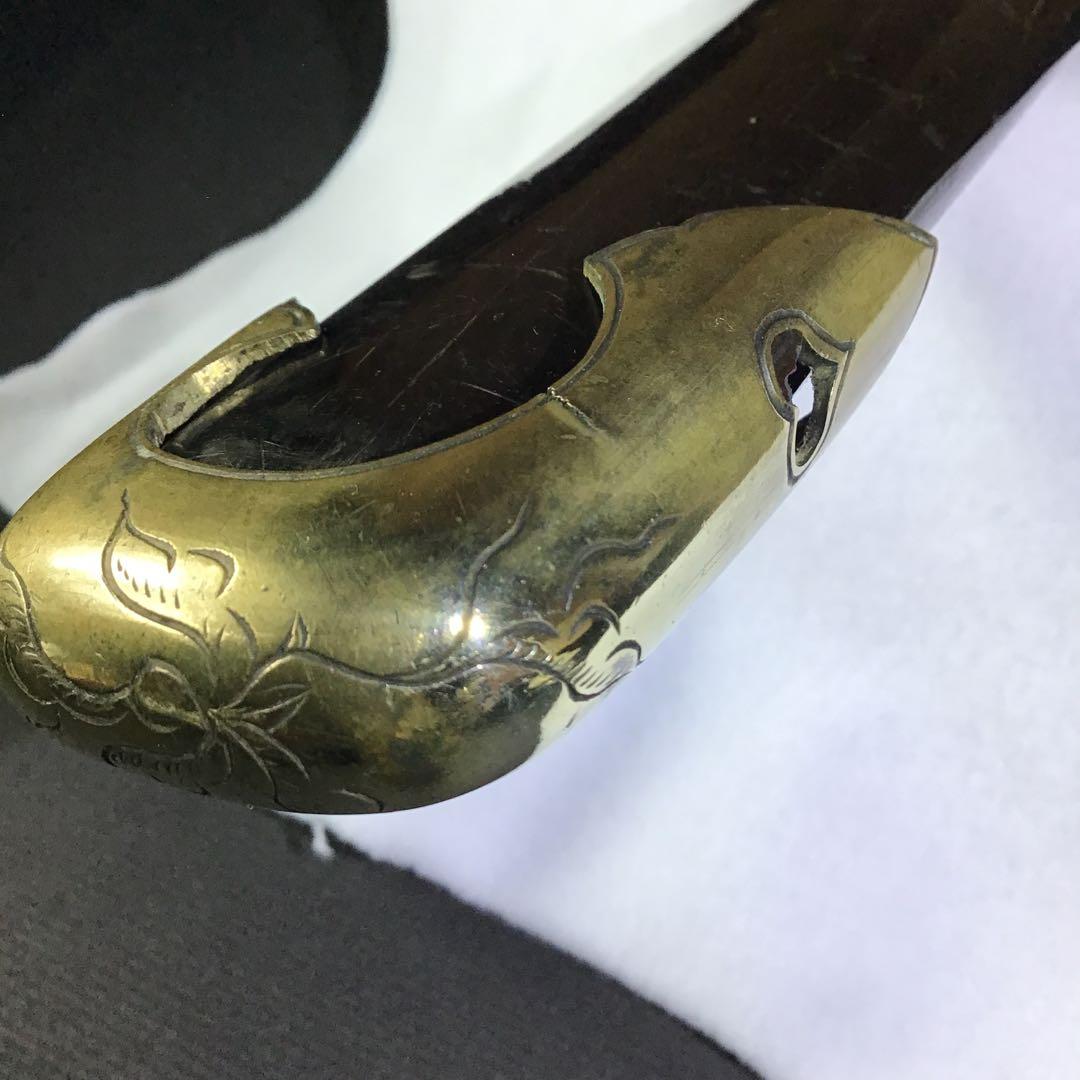 大刀鞘の鐺　金具材質　黄銅　　　　　　　書鍔箱